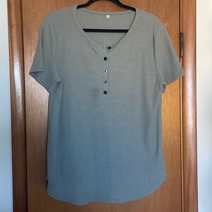 Olive Waffle Knit Shirt